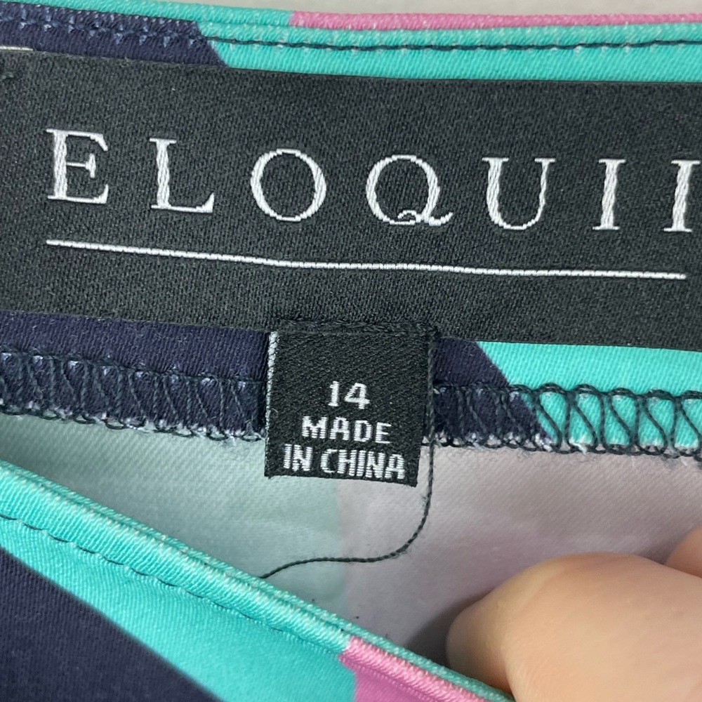 Eloquii  Multi Color Geometric MIDI Dress Size 14 - Picture 7 of 11